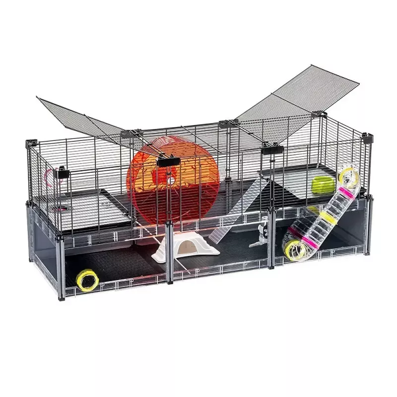 Nagerkäfig FERPLAST Multipla Hamster large 107,5×37,5×42 cm, Metall, schwarz