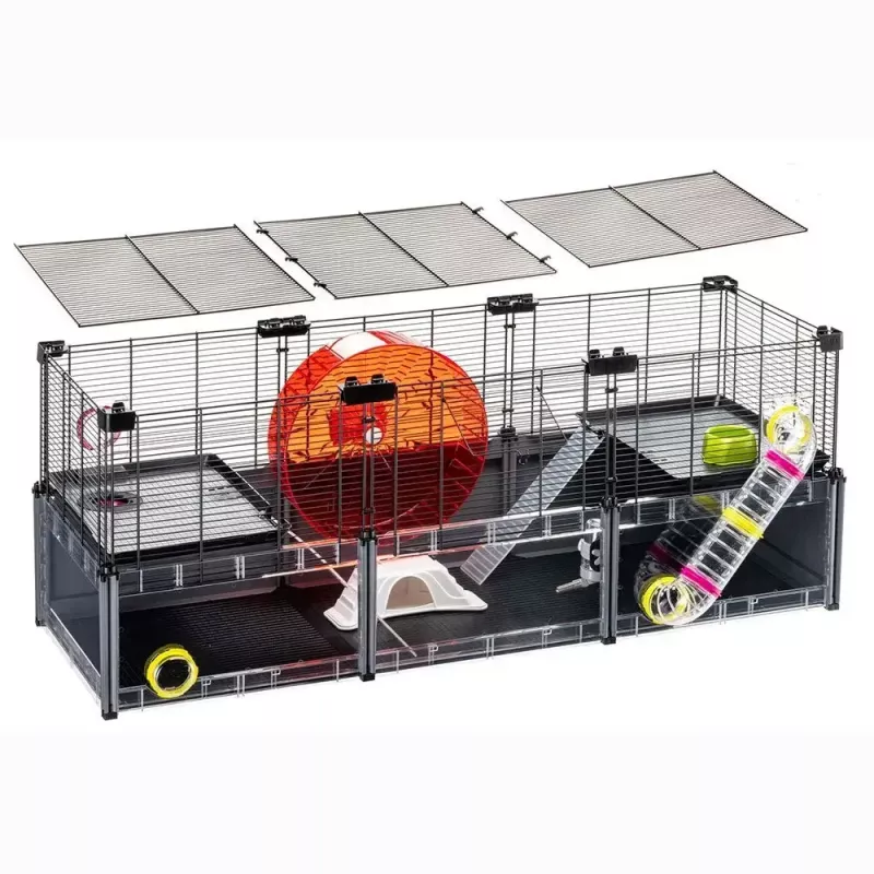 Nagerkäfig FERPLAST Multipla Hamster large 107,5×37,5×42 cm, Metall, schwarz