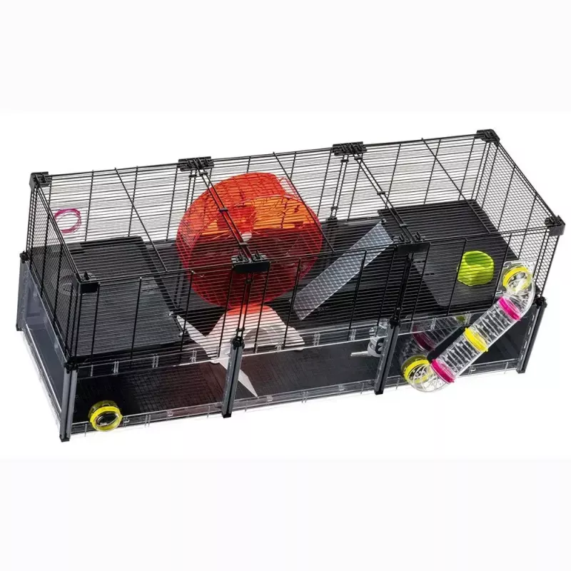 Nagerkäfig FERPLAST Multipla Hamster large 107,5×37,5×42 cm, Metall, schwarz
