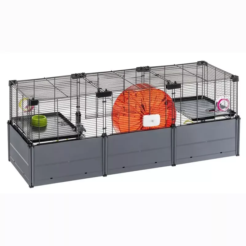 Nagerkäfig FERPLAST Multipla Hamster large 107,5×37,5×42 cm, Metall, schwarz
