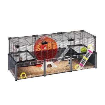 Nagerkäfig FERPLAST Multipla Hamster large 107,5×37,5×42 cm, Metall, schwarz
