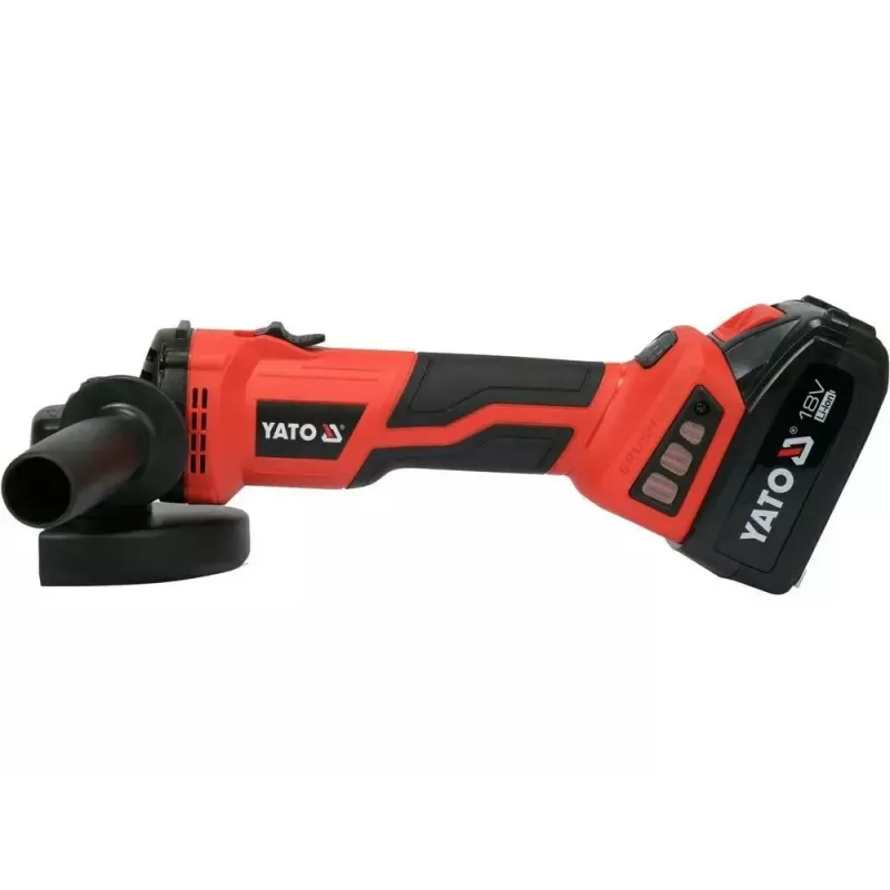 Winkelschleifer YATO YT-828295, kabellos 18 V, bürstenlos, 125-mm-Scheibe, 2x 4 Ah Li-Ion-Akkus, 1,26 kg