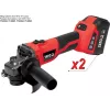 Winkelschleifer YATO YT-828295, kabellos 18 V, bürstenlos, 125-mm-Scheibe, 2x 4 Ah Li-Ion-Akkus, 1,26 kg