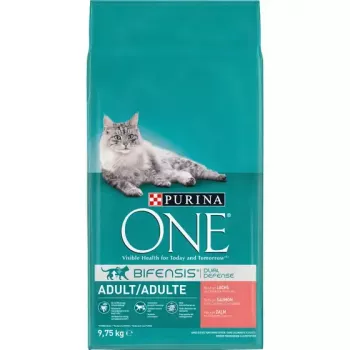 Trockenfutter für Katzen Purina Nestlé PURINA One 12430964, ausgewachsene Katzen, Lachs, 9,75 kg, Protein 34%, Fett 14%