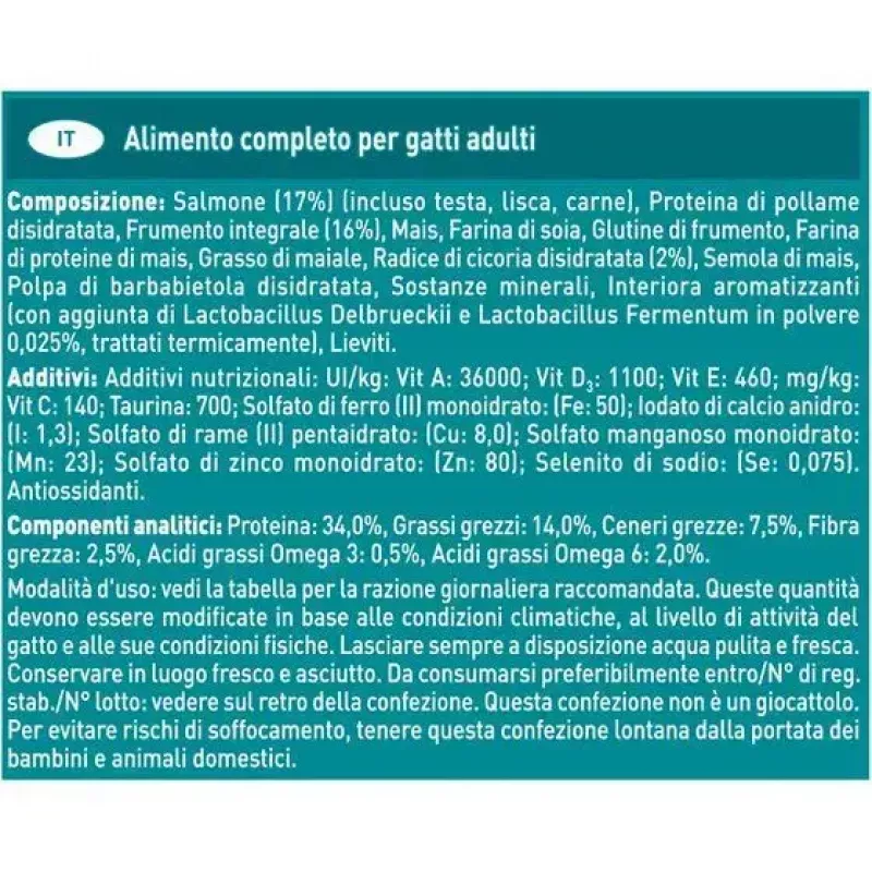 Trockenfutter für Katzen Purina Nestlé PURINA One 12430964, ausgewachsene Katzen, Lachs, 9,75 kg, Protein 34%, Fett 14%