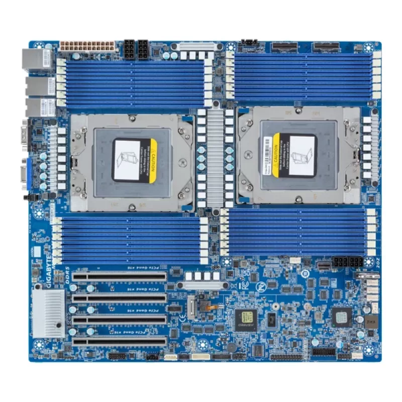Motherboard GIGABYTE MZ73-LM1 Extended ATX Socket SP5 für AMD EPYC 9004, 24× DDR5 DIMM, 4× PCIe x16 Gen4, 2× RJ-45