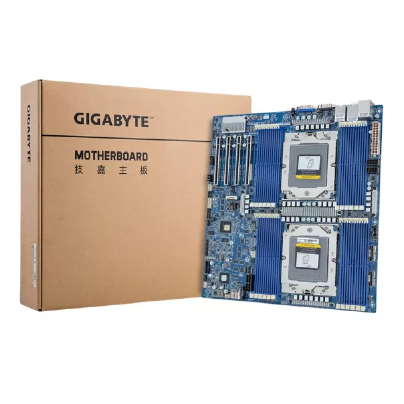 Motherboard GIGABYTE MZ73-LM1 Extended ATX Socket SP5 für AMD EPYC 9004, 24× DDR5 DIMM, 4× PCIe x16 Gen4, 2× RJ-45