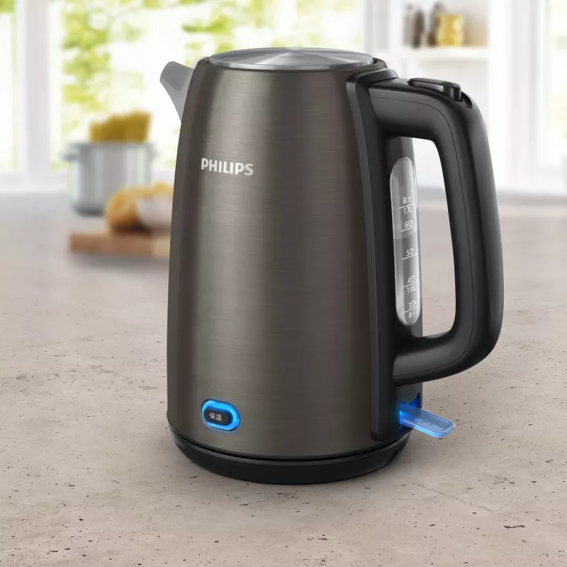 Elektrischer Wasserkocher Philips HD9353/90 1,7 L 2060 W Edelstahl, schwarz