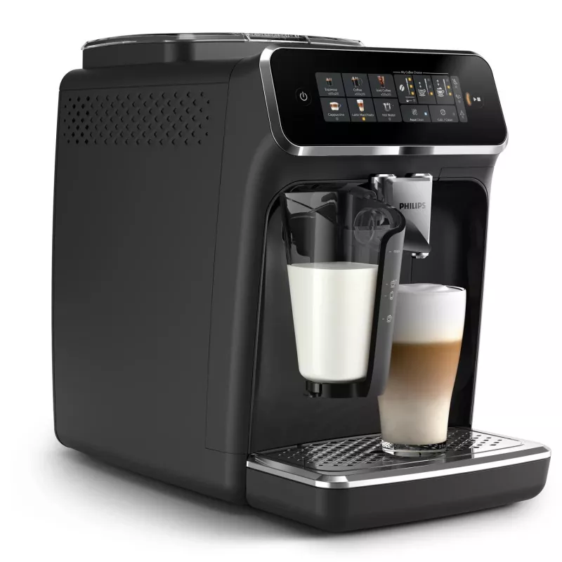 Espressomaschine Philips EP3341/50 vollautomatisch, 1,8 l Wassertank, 275 g Bohnenbehälter, 0,26 l Milchbehälter, 15 bar, Keramikmahlwerk
