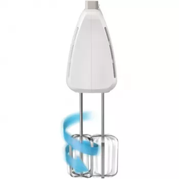 Philips HR3705/00 Daily Collection Handmixer, 300 W, 5 Stufen + Turbo, Rührbesen und Knethaken, 1,2 m Kabel, weiß