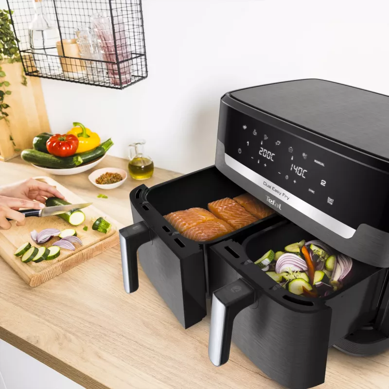 Tefal Easy Fry Dual XXL EY942HE0 Fritteuse Doppelt 11 L Standgerät 2020 W Heißluftfritteuse Grau