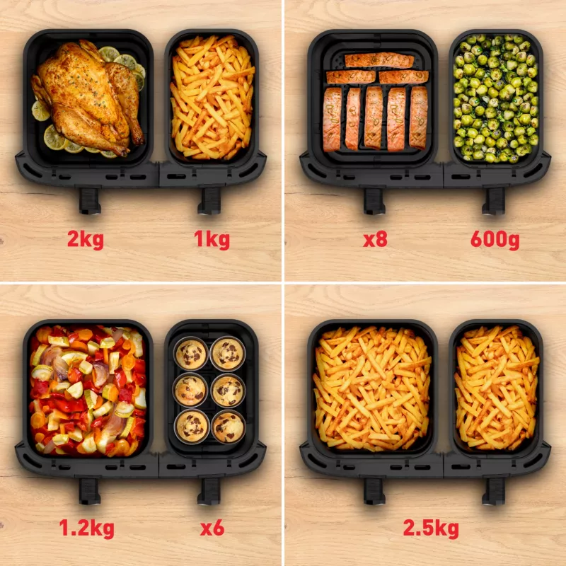 Tefal Easy Fry Dual XXL EY942HE0 Fritteuse Doppelt 11 L Standgerät 2020 W Heißluftfritteuse Grau