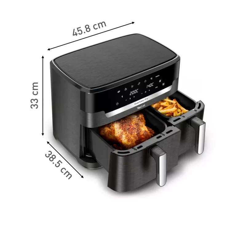 Tefal Easy Fry Dual XXL EY942HE0 Fritteuse Doppelt 11 L Standgerät 2020 W Heißluftfritteuse Grau
