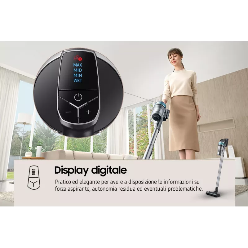 Samsung VS20B75AGR1 2-in-1 stick vacuum Batterie Dry Bagless 550 W Schwarz, Mint colour