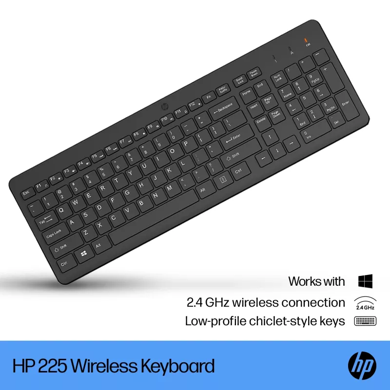 Kabellose Tastatur HP 225 Full-Size Mechanical QWERTY Schwarz