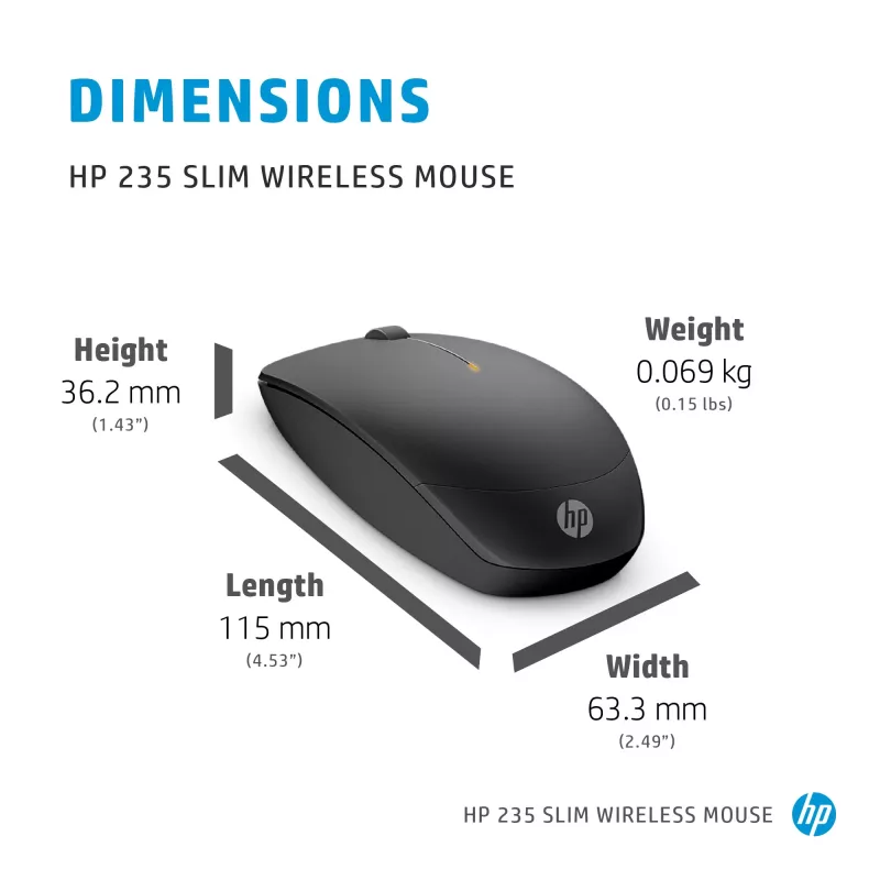 Maus HP 235 schlank Wireless RF Wireless