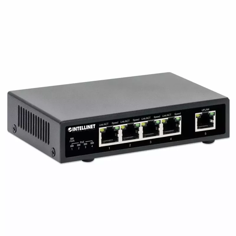 Intellinet 5-Port Gigabit Ethernet PoE+ Switch 62W 4 PSE Ports