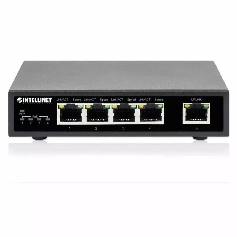 Intellinet 5-Port Gigabit Ethernet PoE+ Switch 62W 4 PSE Ports