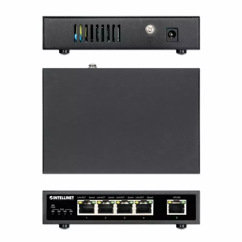 Intellinet 5-Port Gigabit Ethernet PoE+ Switch 62W 4 PSE Ports