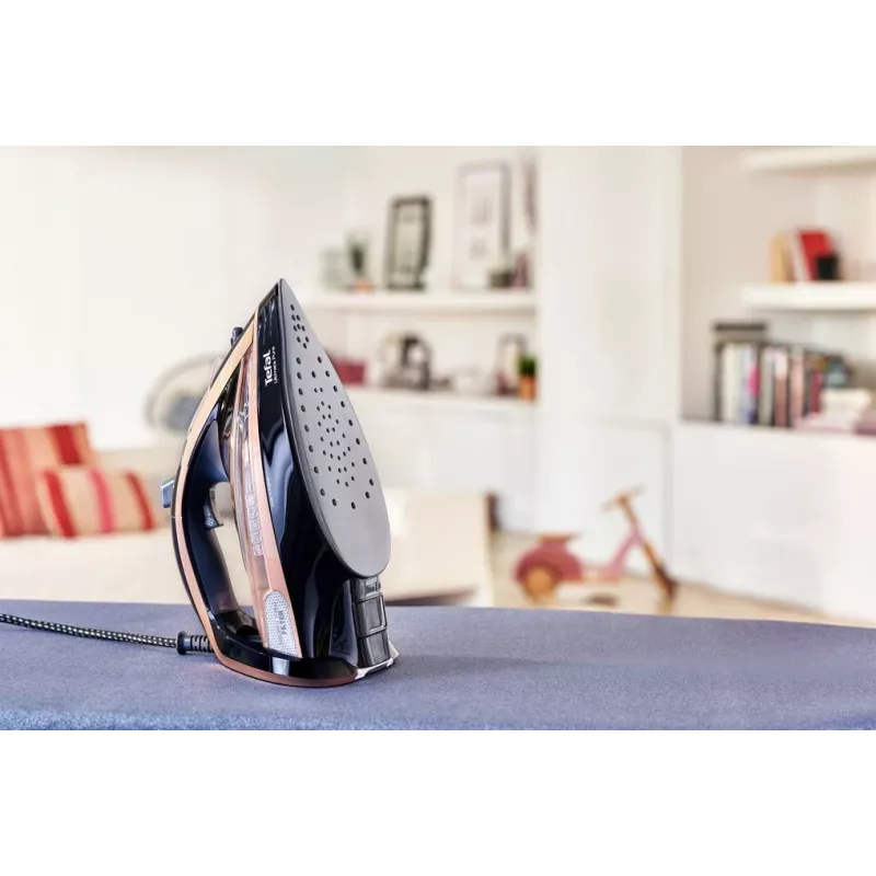Tefal FV9865E0 Bügeleisen Trocken- & Dampfbügeleisen Durilium Autoclean Bügelsohle 3000 W Schwarz, Gold