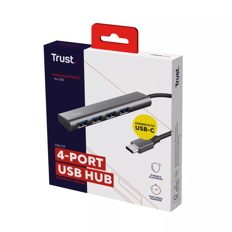Trust Halyx USB 3.2 Gen 1 (3.1 Gen 1) Typ-A 5 Mbit/s Grau