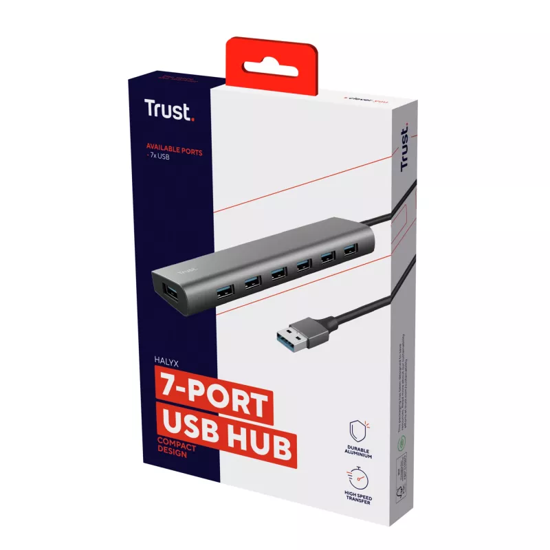 Trust Halyx USB 3.2 Gen 1 (3.1 Gen 1) Type-A 5000 Mbit/s Silber
