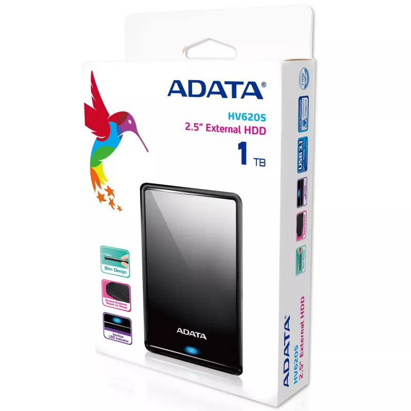 ADATA HV620S externe Festplatte 1 TB 2,5 Zoll Micro-USB B 3.2 Gen 1 (3.1 Gen 1) Schwarz