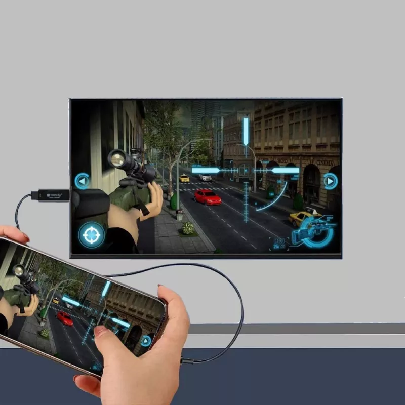 Videosignalkonverter TECHLY I-USB-VIDEO-1080TY — HDMI auf USB Typ-A, 1920×1080@60Hz, 12-Bit, USB-betrieben