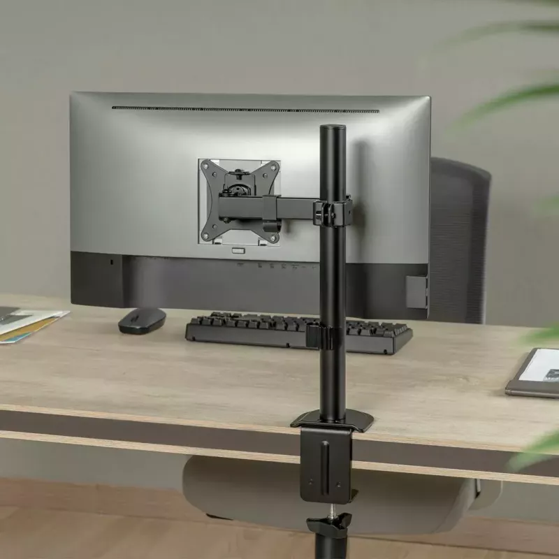Tisch-LCD-Monitorhalterung MACLEAN MC-572N höhenverstellbar, neigbar, VESA 75x75–100x100, unterstützt 17 Zoll–32 Zoll, max. Tragfähigkeit 30 kg, schwarz