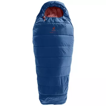Mumienschlafsack DEUTER Starlight für Körpergröße 130–170 cm, Hohlfaserfüllung, Sommer, 910 g, mit Kapuze, nightblue/redwood