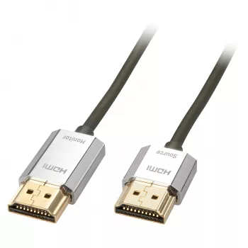 Lindy 4,5 m CROMO schlank High Speed HDMI-Kabel mit Ethernet, 4,5 m, HDMI Typ A (Standard), HDMI Typ A (Standard), 3D, Schwarz, Gold, Silber