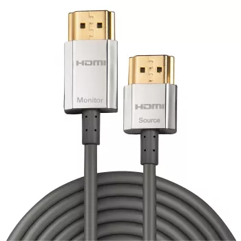 Lindy 4,5 m CROMO schlank High Speed HDMI-Kabel mit Ethernet, 4,5 m, HDMI Typ A (Standard), HDMI Typ A (Standard), 3D, Schwarz, Gold, Silber