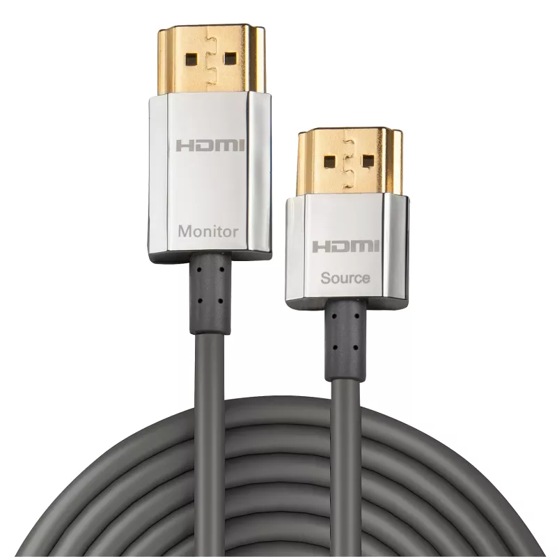 Lindy 4,5 m CROMO schlank High Speed HDMI-Kabel mit Ethernet, 4,5 m, HDMI Typ A (Standard), HDMI Typ A (Standard), 3D, Schwarz, Gold, Silber