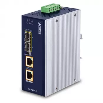 PLANET Industrieller Medienkonverter 2x100/1000X SFP auf 2x10/100/1000T 802.3bt PoE++