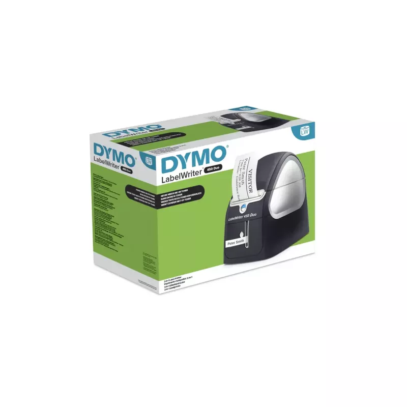 DYMO LabelWriter 450 Duo Etikettendrucker | Direkt-Thermoetikettendrucker | Schnelles Drucken von Etiketten, Barcodes und mehr | Druckt sowohl LW-Etiketten als auch D1-Kunststoffetiketten