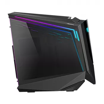 GIGABYTE AORUS C700 GLASS PC-Gehäuse – Full-Tower, unterstützt bis zu E-ATX & 420-mm-Radiatoren, vorinstallierte 5x 120-mm-Lüfter, USB 3.1 Type-C, RGB Fusion