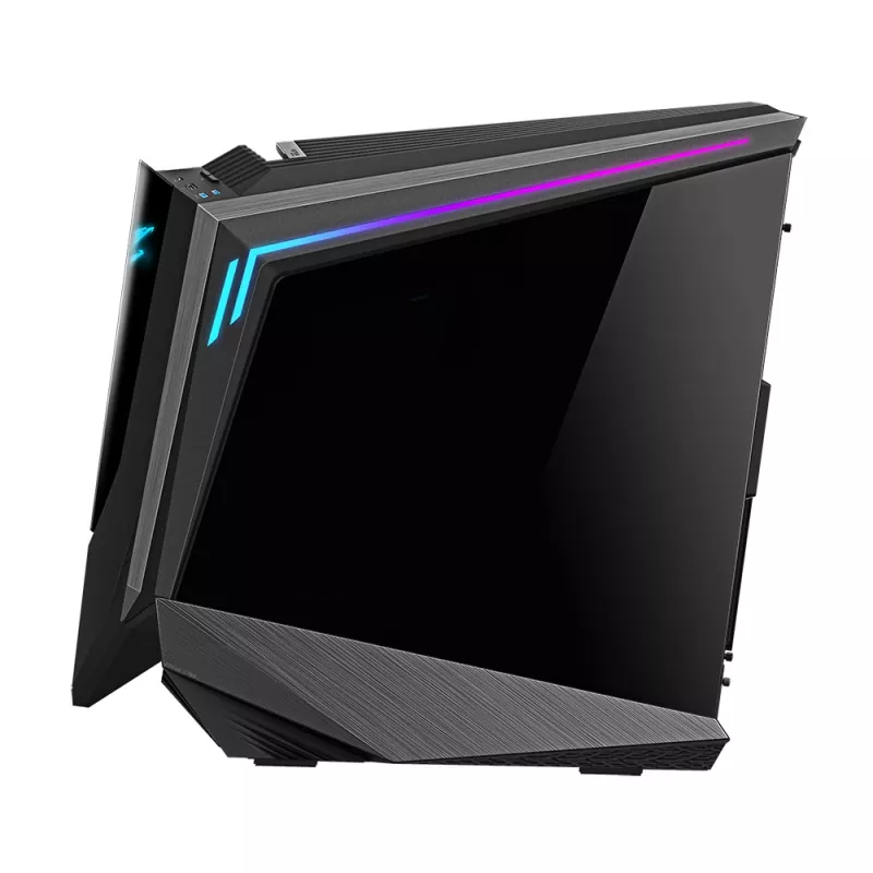 GIGABYTE AORUS C700 GLASS PC-Gehäuse – Full-Tower, unterstützt bis zu E-ATX & 420-mm-Radiatoren, vorinstallierte 5x 120-mm-Lüfter, USB 3.1 Type-C, RGB Fusion