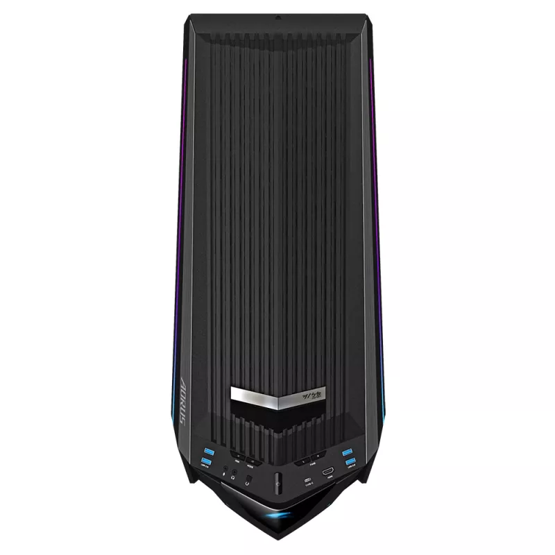 GIGABYTE AORUS C700 GLASS PC-Gehäuse – Full-Tower, unterstützt bis zu E-ATX & 420-mm-Radiatoren, vorinstallierte 5x 120-mm-Lüfter, USB 3.1 Type-C, RGB Fusion