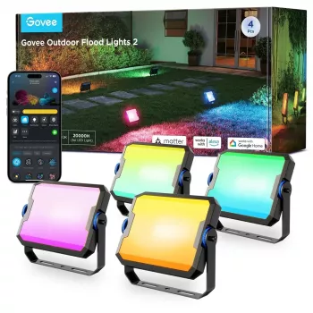 Smarte Gartenbeleuchtung Govee H8057 Wi‑Fi/Bluetooth, schwarz, 148×68,9×72,4 mm, 11 kWh/1000h