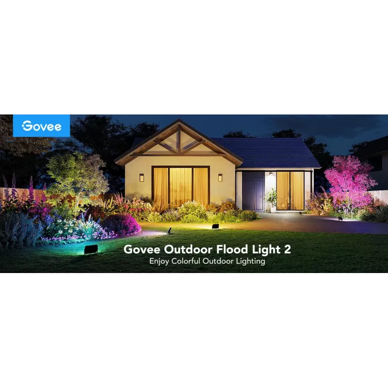 Smarte Gartenbeleuchtung Govee H8057 Wi‑Fi/Bluetooth, schwarz, 148×68,9×72,4 mm, 11 kWh/1000h