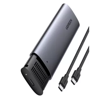 SSD-Gehäuse UGREEN 10902 Grau für ein M.2 PCIe NVMe-Laufwerk, USB-C 10 Gbit/s, Aluminium, 37×12×119 mm