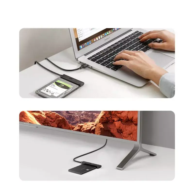 Externes 2,5 Zoll SATA III USB 3.0 Gehäuse UGREEN 70609 für 2,5-Zoll SATA SSD/HDD, USB-A auf SATA, 5 Gbit/s, Schwarz