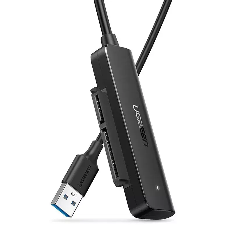Externes 2,5 Zoll SATA III USB 3.0 Gehäuse UGREEN 70609 für 2,5-Zoll SATA SSD/HDD, USB-A auf SATA, 5 Gbit/s, Schwarz