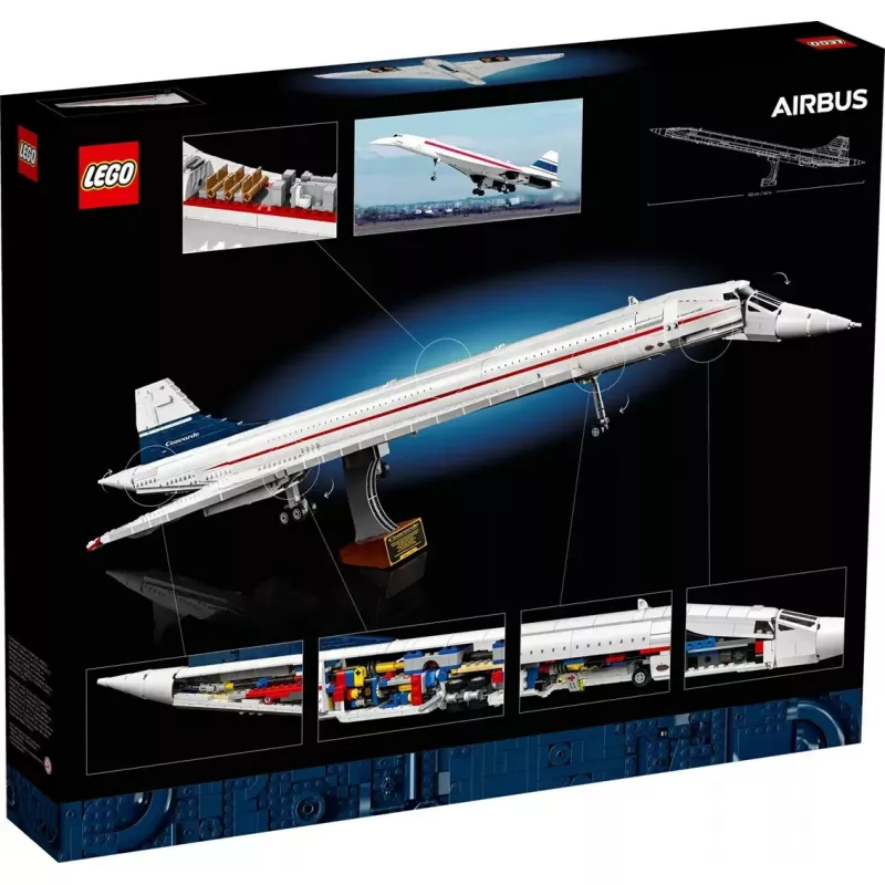 LEGO Icons Modellflugzeug Concorde 10318, 2.083 Teile, empfohlenes Alter 18+, Größe 320×100×140 mm