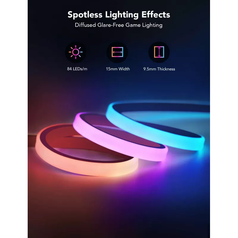 Govee H61C3 RGBIC LED-Streifen für Gaming-Schreibtisch – adressierbare RGBIC-Beleuchtung, flexibler Streifen