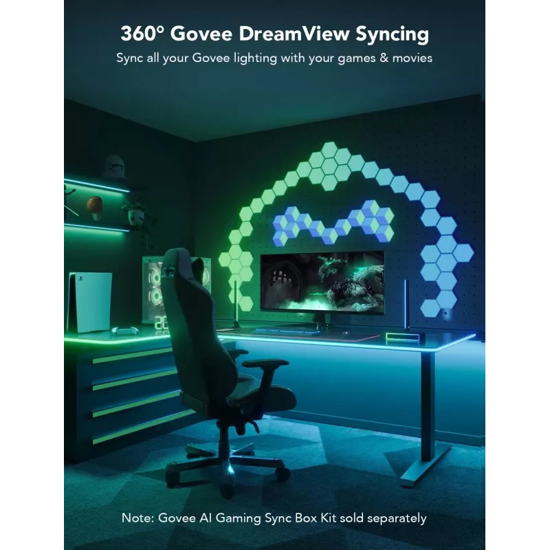 Govee H61C3 RGBIC LED-Streifen für Gaming-Schreibtisch – adressierbare RGBIC-Beleuchtung, flexibler Streifen