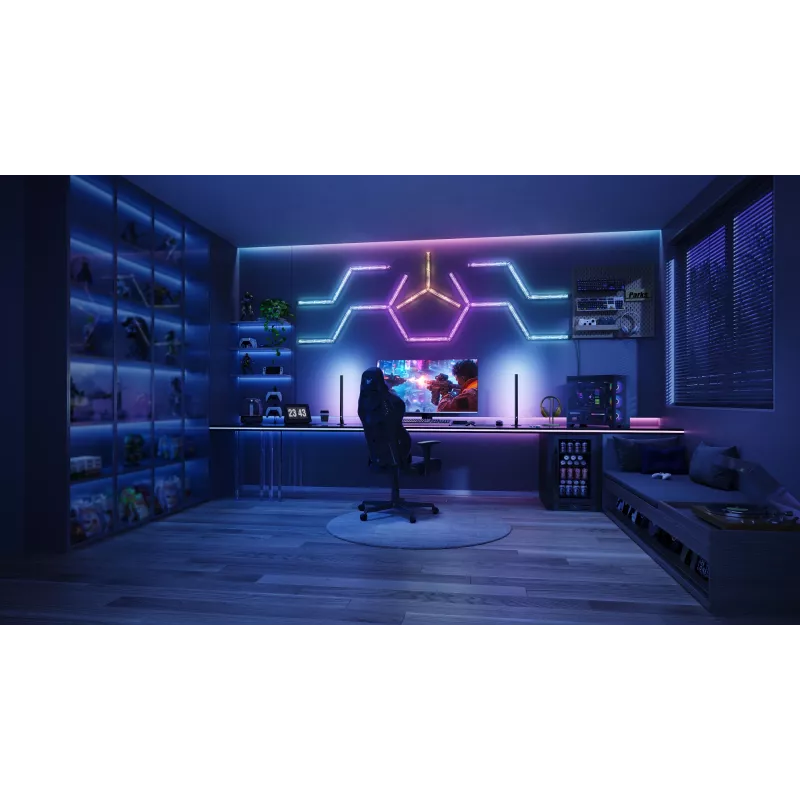 Smarte Wandleuchte Govee Gaming Wall Lights (4+1) – WLAN/Bluetooth, mehrfarbig, 4 Stück, 370×45×30 mm