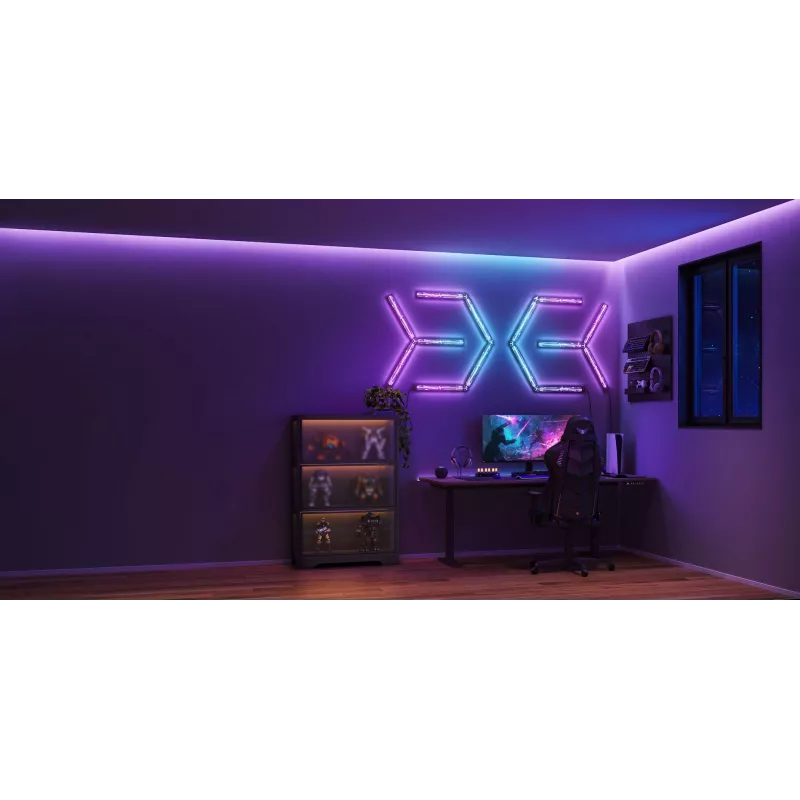 Smarte Wandleuchte Govee Gaming Wall Lights (4+1) – WLAN/Bluetooth, mehrfarbig, 4 Stück, 370×45×30 mm