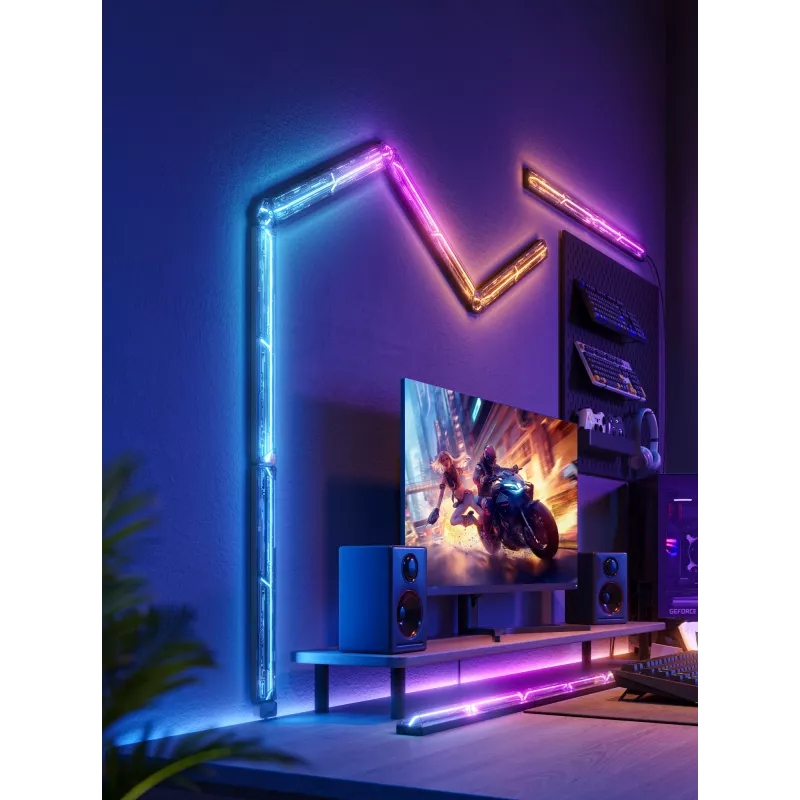 Smarte Wandleuchte Govee Gaming Wall Lights (4+1) – WLAN/Bluetooth, mehrfarbig, 4 Stück, 370×45×30 mm