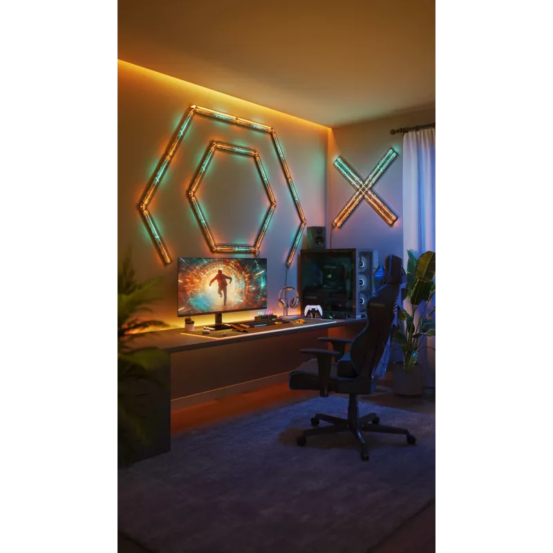 Smarte Wandleuchte Govee Gaming Wall Lights (4+1) – WLAN/Bluetooth, mehrfarbig, 4 Stück, 370×45×30 mm